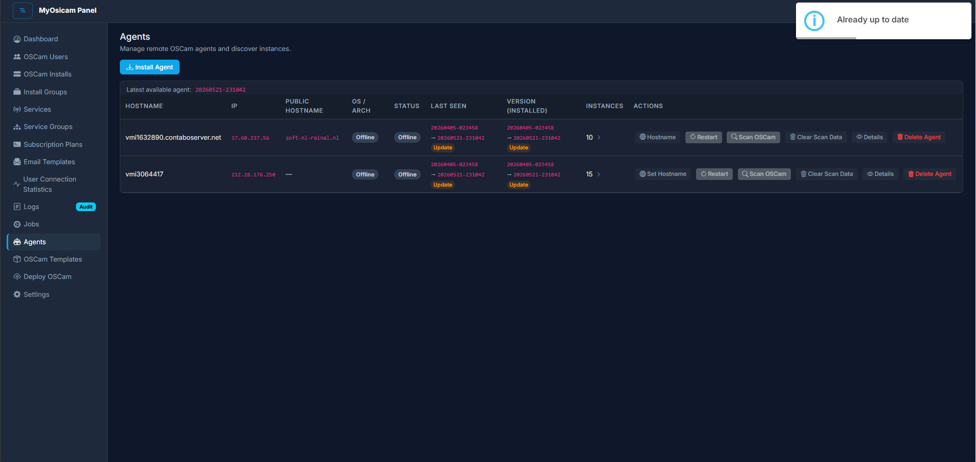 Screenshot: Keep the panel up to date with one action